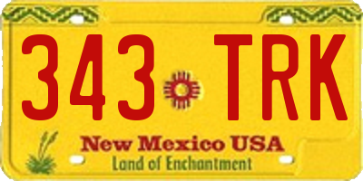 NM license plate 343TRK