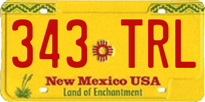 NM license plate 343TRL