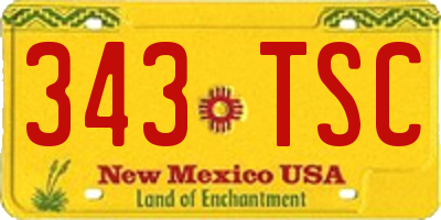 NM license plate 343TSC