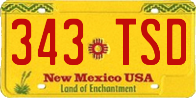 NM license plate 343TSD