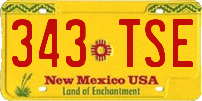 NM license plate 343TSE