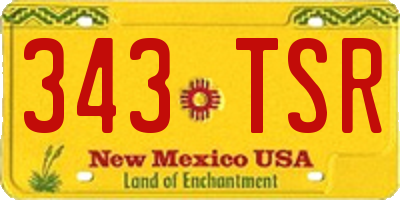 NM license plate 343TSR