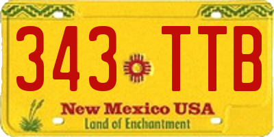 NM license plate 343TTB