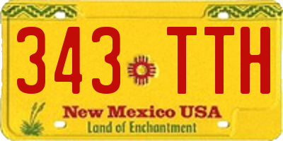 NM license plate 343TTH