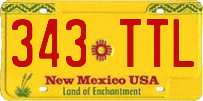 NM license plate 343TTL