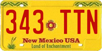 NM license plate 343TTN