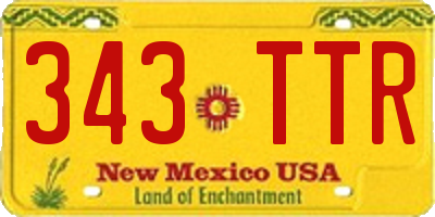 NM license plate 343TTR
