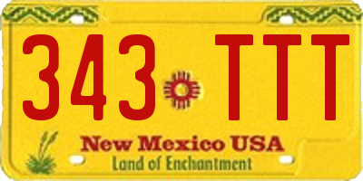 NM license plate 343TTT