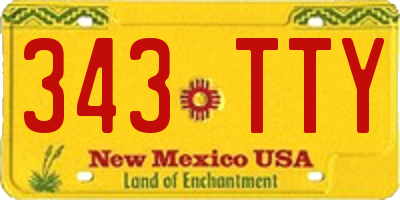 NM license plate 343TTY