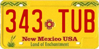 NM license plate 343TUB
