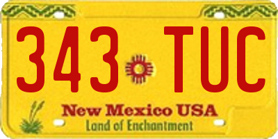 NM license plate 343TUC