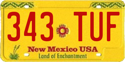 NM license plate 343TUF