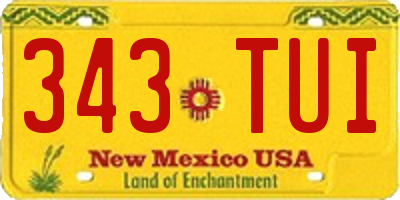 NM license plate 343TUI