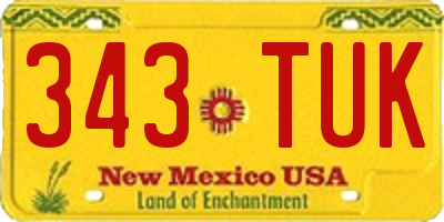 NM license plate 343TUK
