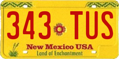 NM license plate 343TUS