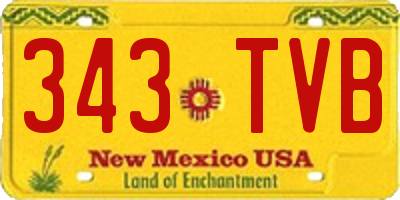 NM license plate 343TVB