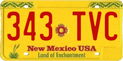 NM license plate 343TVC