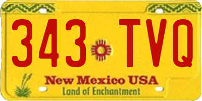NM license plate 343TVQ