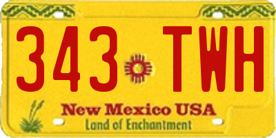 NM license plate 343TWH