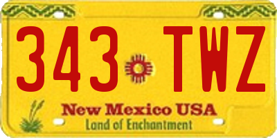 NM license plate 343TWZ