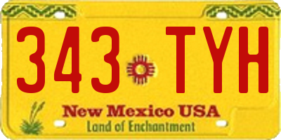 NM license plate 343TYH