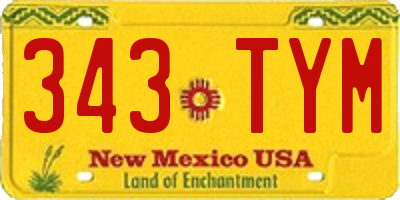 NM license plate 343TYM