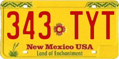 NM license plate 343TYT