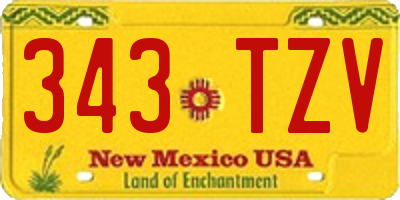 NM license plate 343TZV