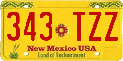 NM license plate 343TZZ