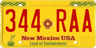 NM license plate 344RAA