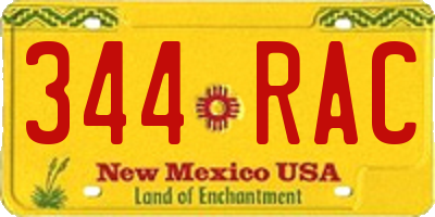 NM license plate 344RAC