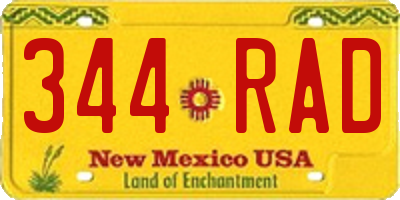 NM license plate 344RAD