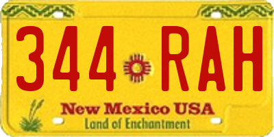 NM license plate 344RAH