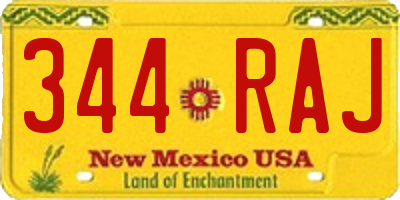 NM license plate 344RAJ
