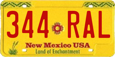 NM license plate 344RAL