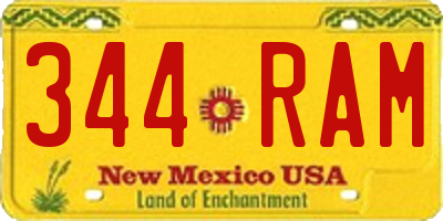 NM license plate 344RAM