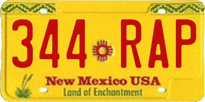 NM license plate 344RAP