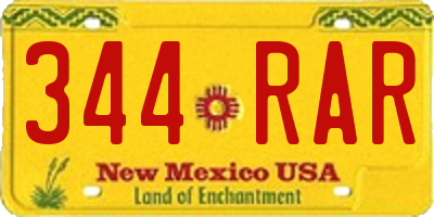 NM license plate 344RAR