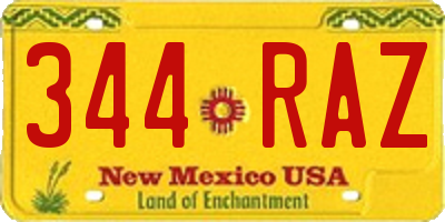 NM license plate 344RAZ