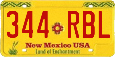 NM license plate 344RBL