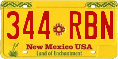 NM license plate 344RBN