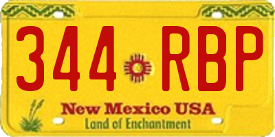 NM license plate 344RBP
