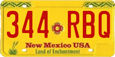 NM license plate 344RBQ