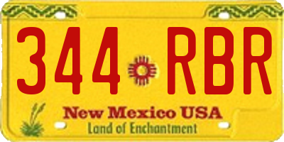 NM license plate 344RBR