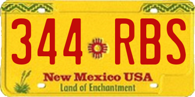 NM license plate 344RBS