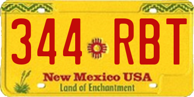 NM license plate 344RBT