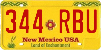 NM license plate 344RBU