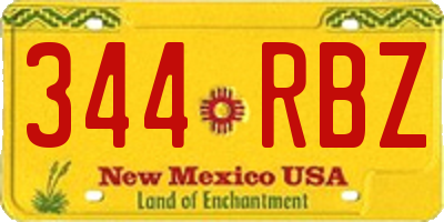 NM license plate 344RBZ