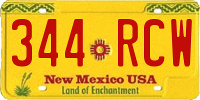 NM license plate 344RCW