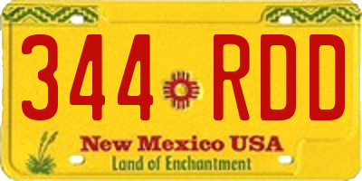 NM license plate 344RDD